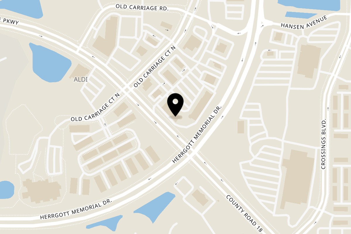 Map showing the location of Soi21 Asian Bistro & Bar on 8048 Old Carriage Ct in Shakopee